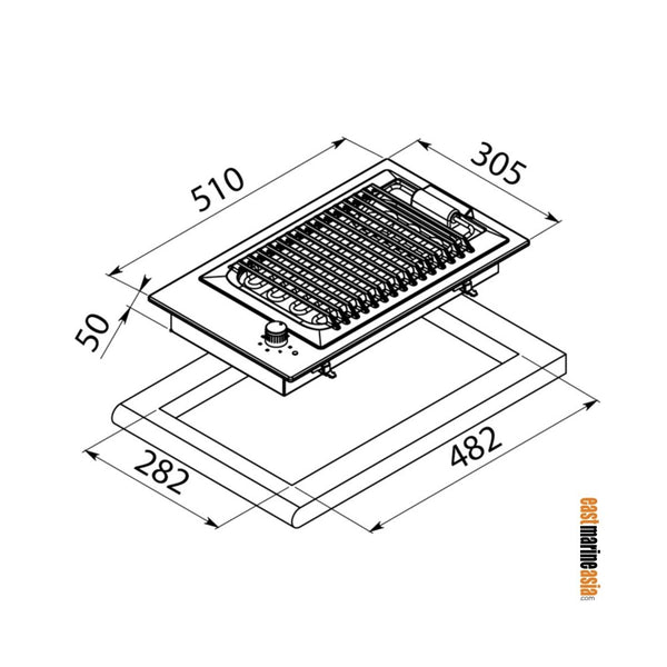 Osculati Stainless Steel Electric Barbecue