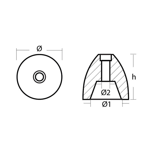 Tecnoseal Riva Propeller Anode - Zinc