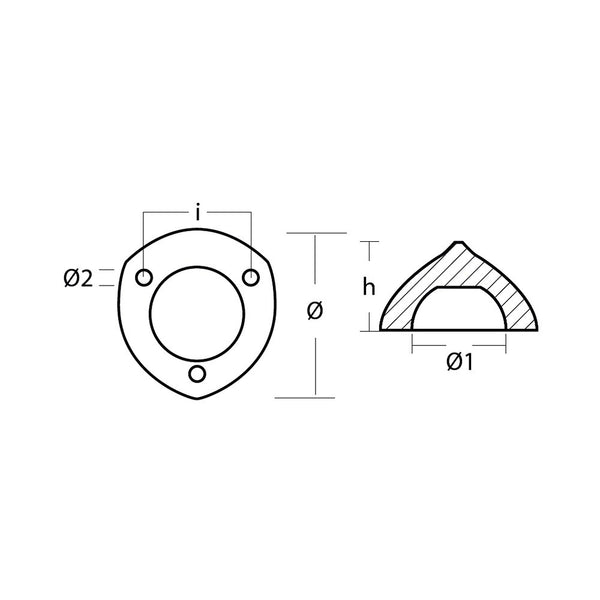Tecnoseal Max Prop Propeller Anode - Zinc