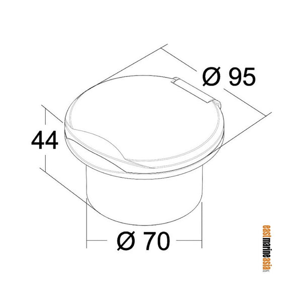 Osculati Classic Evo Shower Box with Mizar Push-Button Shower Head